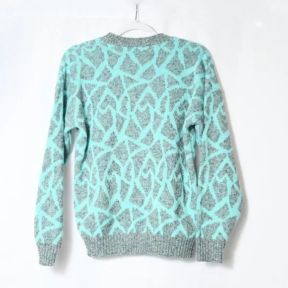 Geometric Turquoise Pullover - Picture 2 of 4
